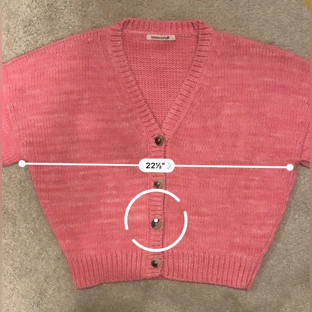 Misha & Puff womens size 1 pink v neck wedge cardigan sweater 100% pima cotton - Picture 5 of 6
